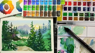 Easy Misty Watercolor Landscape Tutorial