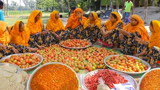 120 KG Tomato Achar Recipe - Sauce Style Tomato Pickle & Hand Made Roti  - Food For Village People