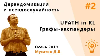 Дерандомизация и псевдослучайность 2. UPATH in RL, графы-экспандеры