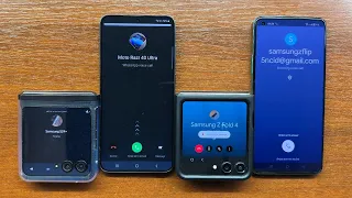 Motorola Razr 40U vs Samsung S24+ vs Z Flip 5 vs OnePlus 8T WhatsApp vs Google Meet Incoming Calls