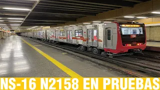 Metro De Santiago | NS-16 N2158 (En Pruebas) en El Llano (Horas Antes del Debut)