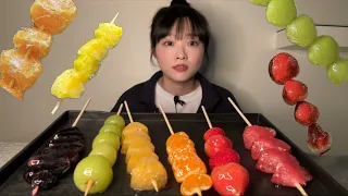 탕후루 먹방! 신메뉴 자몽탕후루 딸기 파인애플까지 당충전 리얼사운드 Tanghulu Mukbang asmr (eating show)