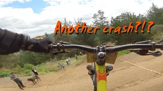 Trying not to crash my race run at the Nannup Downhill