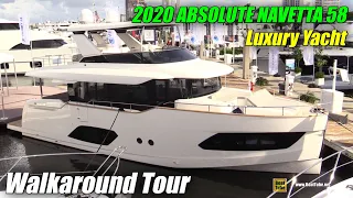 2020 Absolute Navetta 58 Luxury Yacht Walkaround Tour - 2020 Fort Lauderdale Boat Show