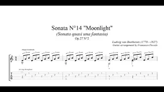 Classical Guitar - Beethoven -  Moonlight Sonata (TAB)