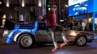 Marty McFly Impersonator Rides on Hoverboard for 'Back to the Future' Day