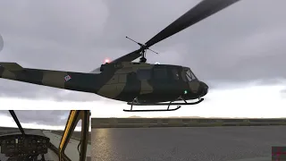 [XP11] UH-1, Hover practice (354@9kt)