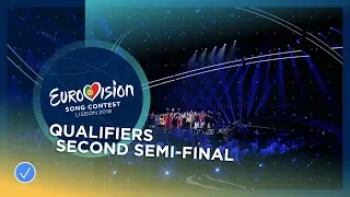 The ten qualifiers of the second Semi-Final - Eurovision Song Contest 2018