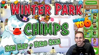 Winter Park CHIMPS Walkthrough - New BTD6 Map and Hero Skin!!