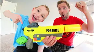 Father & Son Get A FORTNITE NERF BLASTER! / Silenced Nerf Darts!?