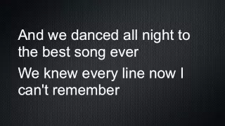 Best Song Ever Lyrics- One Direction