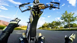 Wheelie Practice Ends with a Crash!! | Supermoto Wheelie Fail!😱