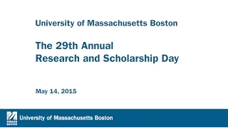 The 29th Annual Research and Scholarship Day May 14, 2015