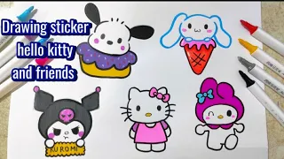 vẽ sticker dễ thương# hello kitty# kuromi  and friends @hoasinhivn