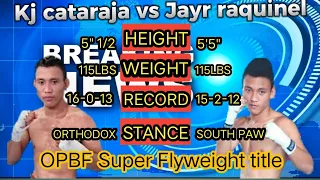 Kj Cataraja Vs Jayr Raquinel highlights/For the OPBF Super flyweight title! #boxing #parengmantv