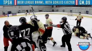 Beer League Brawl, Both Goalies Ejected | GoPro Hockey Goalie [HD] - GAME 9