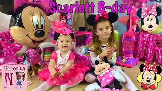 НИКОЛЬ ДАРИТ ПОДАРКИ😊ДЕНЬ РОЖДЕНИЯ СКАРЛЕТТ😊BIRTHDAY MINNIE MOUSE PARTY😊SCARLETT'S 1'ST B-DAY