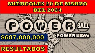 RESULTADO POWERBALL DEL MIÉRCOLES 20 DE MARZO DEL 2024 /LOTERÍA DE ESTADOS UNIDOS/