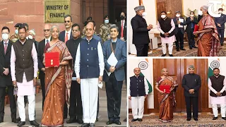 Union Finance Minister Nirmala Sitharaman meets President Kovind at Rashtrapati Bhavan