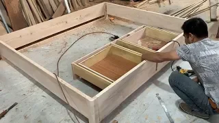 How To Making A Bed With Storage Drawers Easy - Woodworking Projects