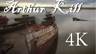 Arthur Kill Ship Graveyard - 4K Drone