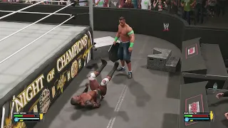 John Cena Knocks Out Randy Orton With The Stop Sign - WWE 2K23