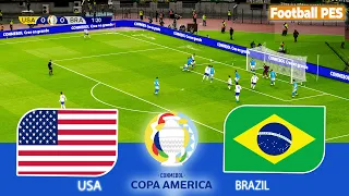 🔔USA vs BRAZIL - Final Copa America | Full Match & All Goals 2024 | eFootball PES Gameplay PC ⭕