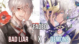 「Nightcore」→ Bad Liar x Faded x Demons (Switching Vocals) - (Lyrics) ♪