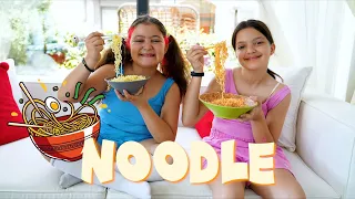 Masal and Öykü Pretend Play Making Yogurt and Ketchup Black Noodles with Cooking Toys