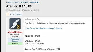AXE-FX III - Axe-Edit III v1.10 Now Available - But Should You Download it?