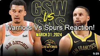 Jks Reacts to Golden State Warriors vs San Antonio Spurs Full Game Highlights | March 31, 2024