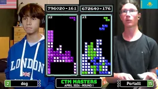 Dog, Portal | Apr '24 Rd 1 | Classic Tetris Monthly Masters