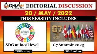 20 May 2023 | Editorial Discussion, The Hindu analysis | SDG Goal at local Level, G7 Summit