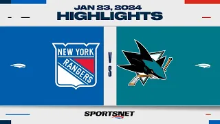 NHL Highlights | Rangers vs. Sharks - January 23, 2024