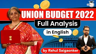 Union Budget 2022 - Full analysis of Union Budget 2022 by Rahul Saigaonker in English | UPSC Exams