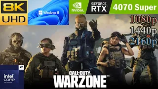 COD MW 3 Warzone: RTX 4070 Super | 1080p 1440p 4K | All Settings | DLSS | Gameplay Benchmark Test