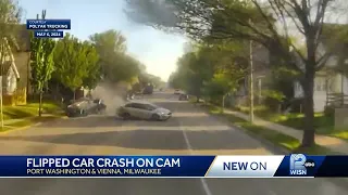 Truck dash camera captures rollover crash on camera