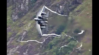 USAF & RAF Low level in the Mach Loop F-15 Strike Eagle C130 & A400  Wales Snowdonia LFA7