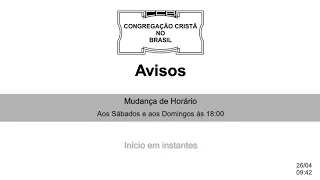 Culto Online CCB 26/04 2020 - 10:00 - Brás - Reuniao de Jovens