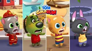 Talking Tom Gold Run Fireman Tom vs Zombie Ben vs Talking Ginger vs Talking Becca Android Gameplay