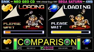 Metal Slug (Neo Geo CD vs Sega Saturn with 4MB) Side by Side Comparison - Dual Longplay