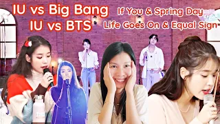 Reaction to IU singing Big Bang If You and BTS Spring Day & Life Goes On and Equal Sign with Jhope 🥰