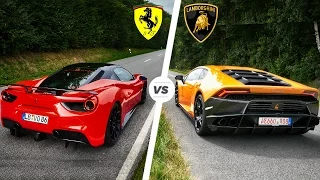 Ferrari 488 GTB vs Lamborghini Huracan SOUND Exhaust POV Drive