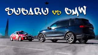 Японцы против Немцев Subaru Impreeza sti vs BMW X750d