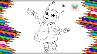 Как нарисовать Милу с кружкой чая из мультика Лунтик | Рисуем и Учим Цвета | Kids Coloring