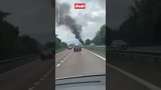 Car fire on busy Scots motorway hits drivers with delays #Shorts