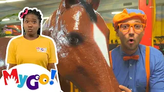 Blippi Plays with Jungle Animals | Blippi | MyGo! Sign Language for Kids | Fun Learning Videos