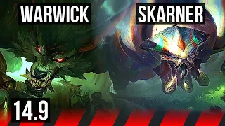 WARWICK vs SKARNER (TOP) | Rank 5 Warwick, Legendary, 10/3/6 | KR Grandmaster | 14.9