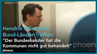 Hendrik Wüst (CDU) am 12.05.23 u.a. zu den Ergebnissen des Flüchtlingsgipfels