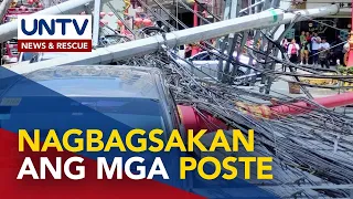 Ilang poste ng kuryente sa Binondo, Manila, bumagsak; 3, sugatan